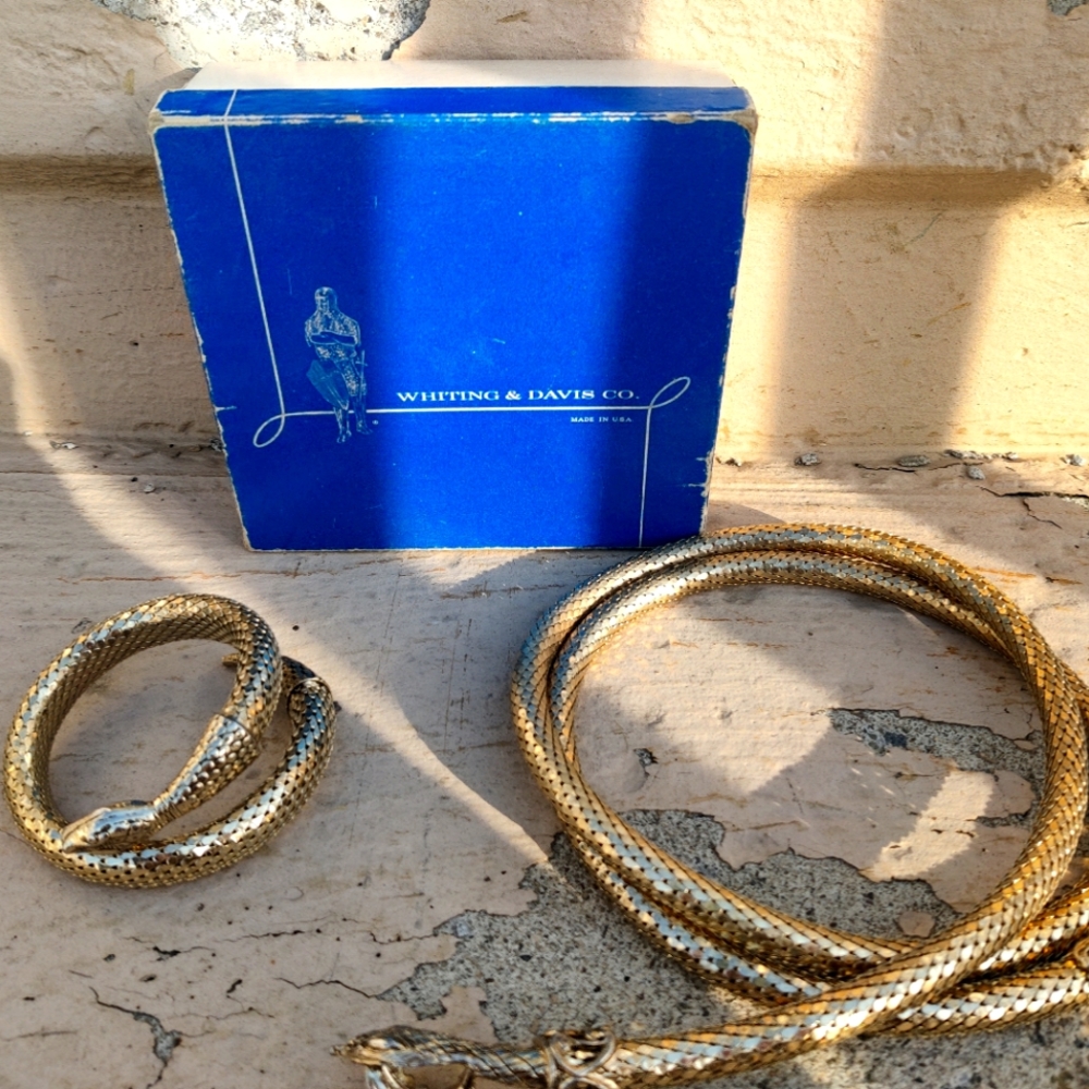 Vintage Whiting & Davis Belt and Bracelet